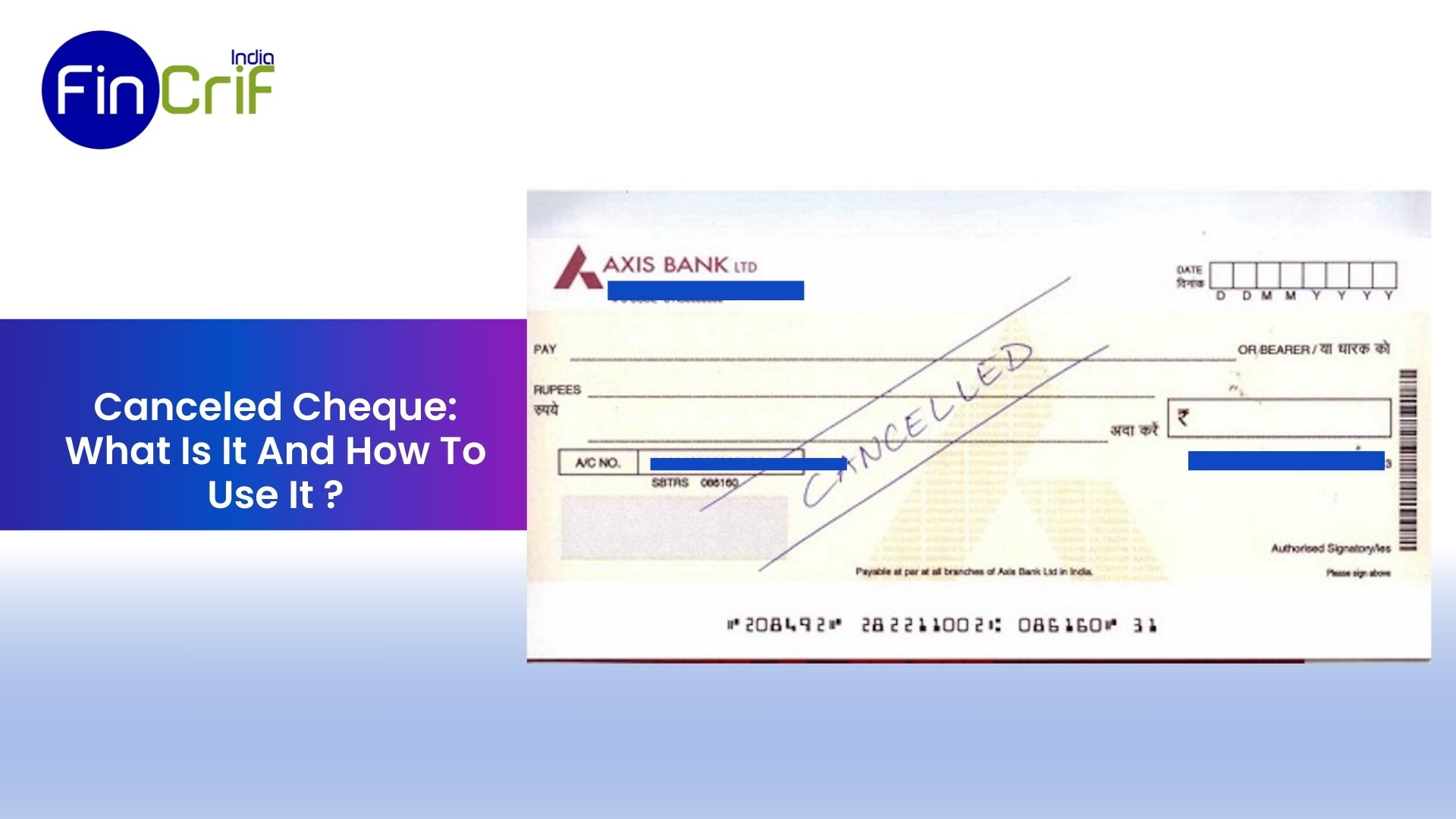 Canceled Cheque What Is It And How To Use It